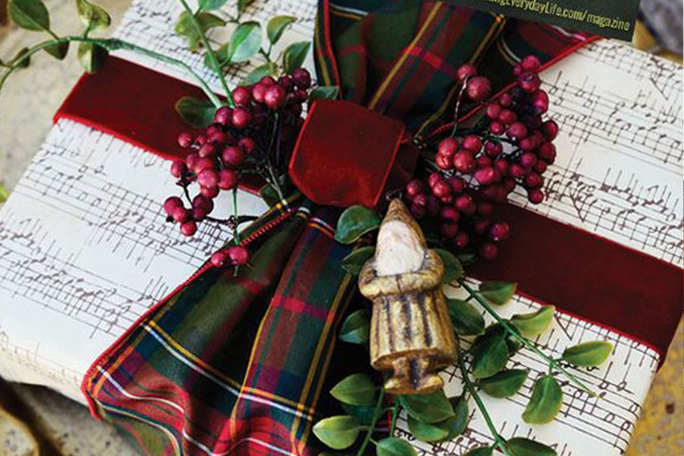 elevating holiday décor with velvet ribbons and bells