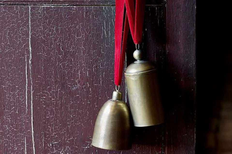 elevating holiday décor with velvet ribbons and bells