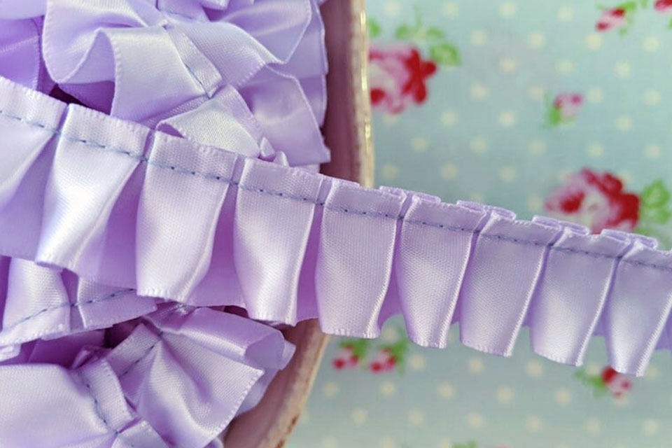 elevate your creations with double ruffle satin ribbons